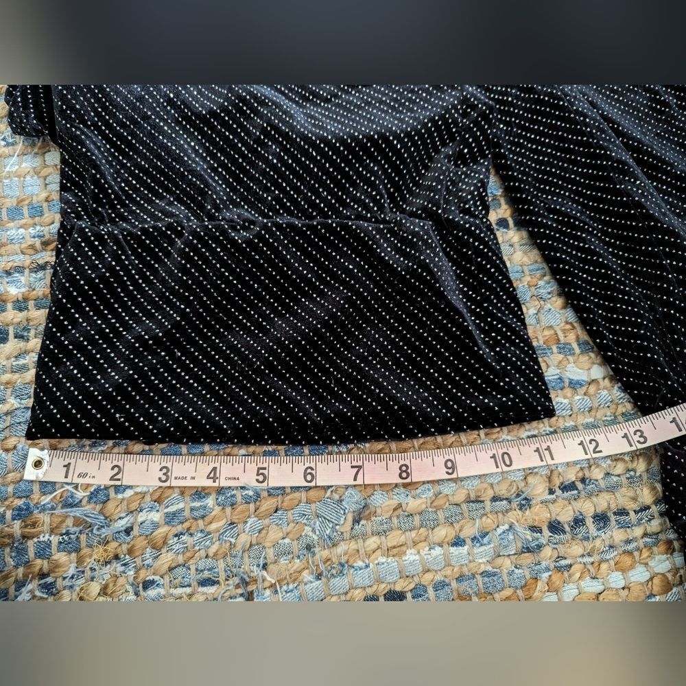 Wide Leg M Metallic Glitter Silver Pinstripes Fun Cluttercore Mcbling Y2K - Picture 7 of 12